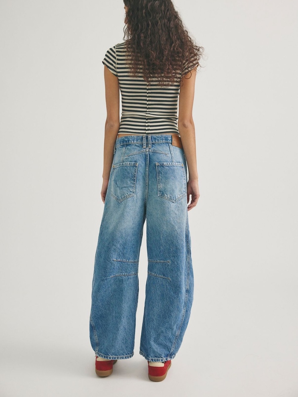 Free People Good Luck Mid-Rise Barrel Jean - Picture 3 of 7